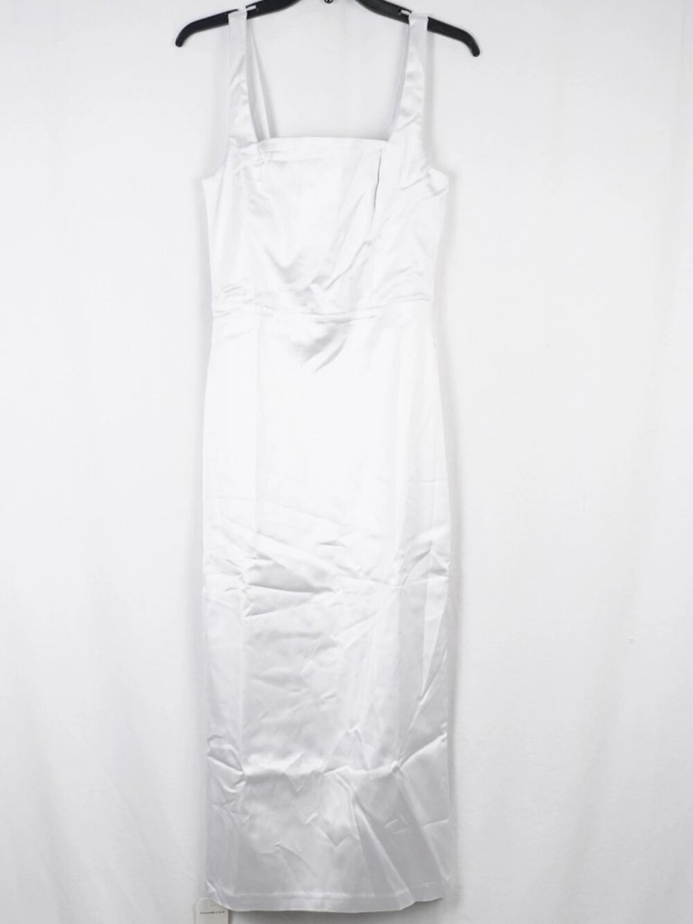 Pearl White Sculpting Stretch Satin Dress Wedding Formal Events Party Dance